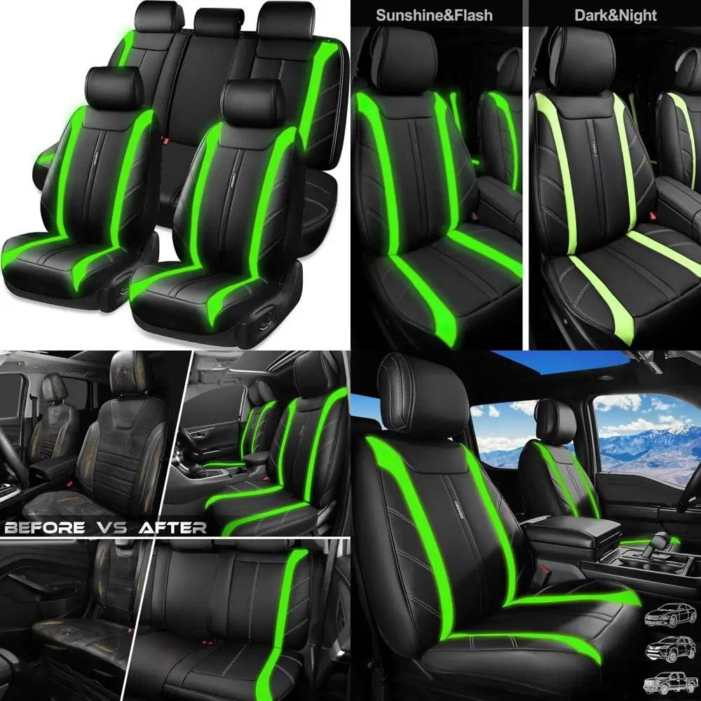 

CAR PASS Роскошные чехлы на сиденья из искусственной кожи, полный комплект, дышащие спортивные кожаные чехлы премиум-класса для автомобильных сидений, водонепроницаемые, противоскользящие, Unive