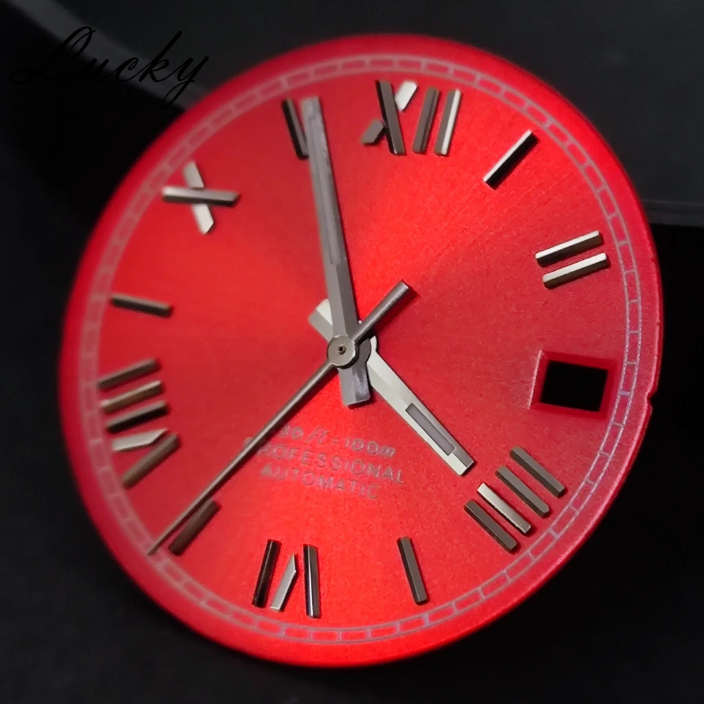 High Quality Hands+Roman Numeral Watch Dial Set 28.5mm DIY Watch Faces Fit NH35 NH36  Movement Automatic Diver Men Watches Part