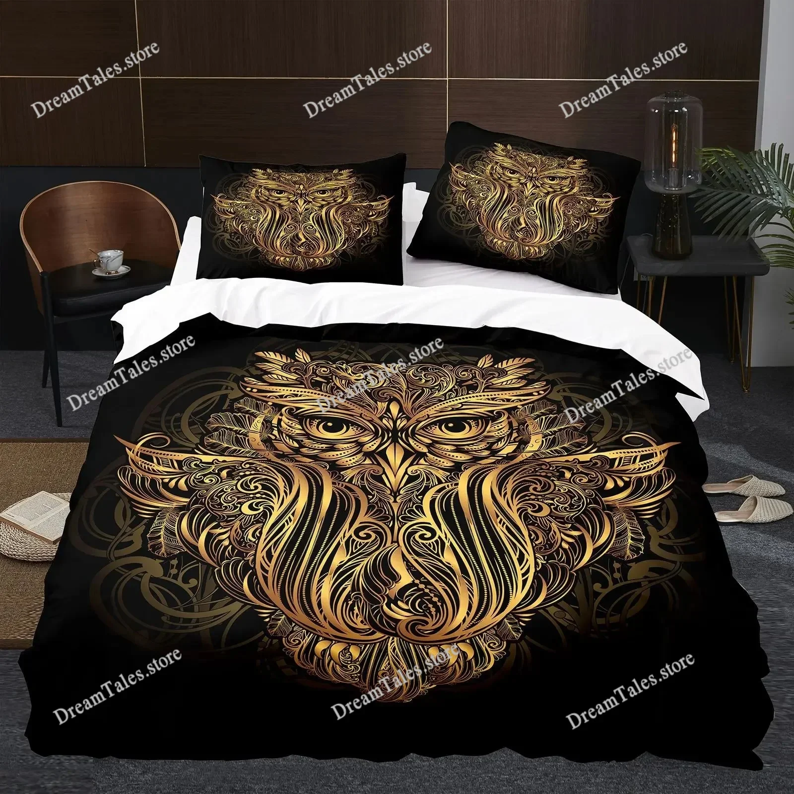 

Animal Owl Bird Black Nighthawk Bedding Set Boys Girls Twin Queen Size Duvet Cover Pillowcase Bed Kids Adult Home Textileextile