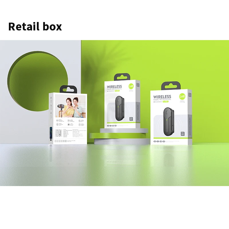 Wireless Lavalier Microphone Broadcast Lapel Microphones Set Short Video Recording Chargeable Handheld Microphone Live Streaming