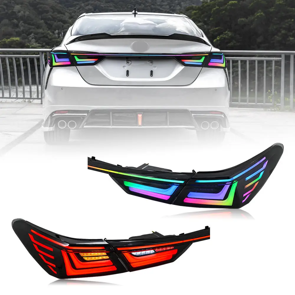 LED Through Trunk RGB Tail Light for Toyota Camry 2018-2022 Dynamic Sequential Turn Signal