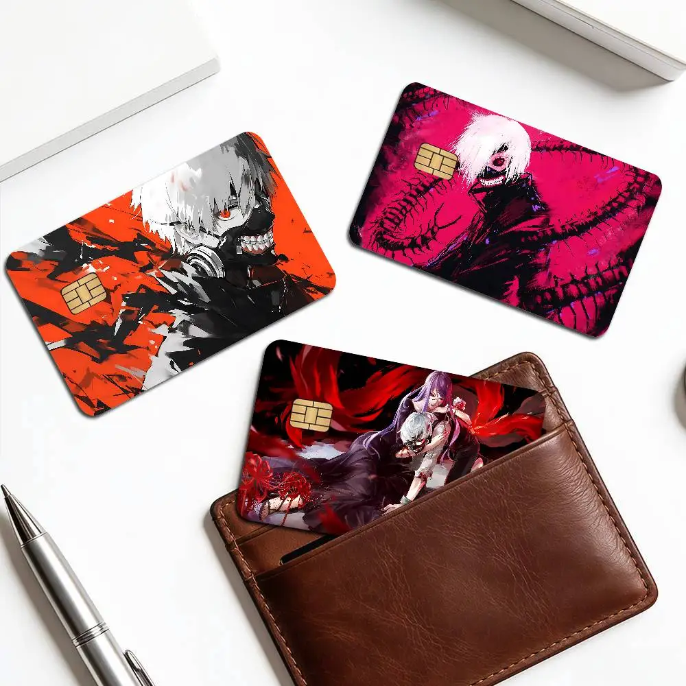 Anime Tokyo Ghoul Fashion Matte Gold Silver Black Matte Film Skin Sticker Tape for Bank Credit Debit Card
