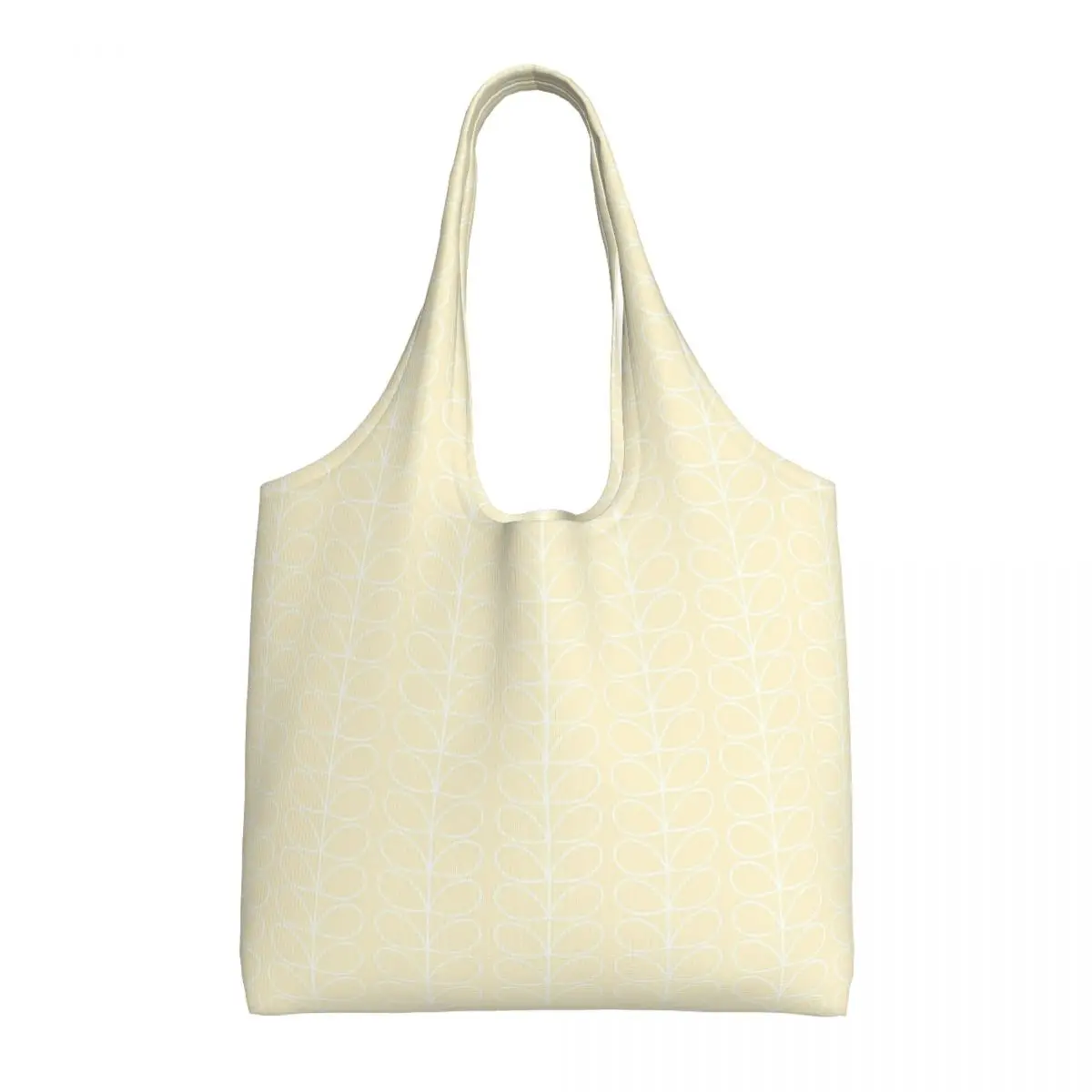 Custom Print Linear Stem Cream Orla Kiely Pattern Tote Shopping Bag Washable Canvas Shoulder Shopper Bags Photography Handbags