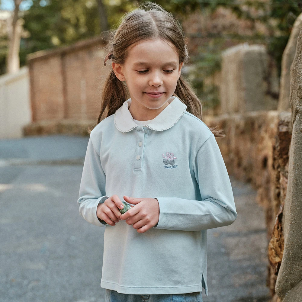 Dave Bella Spring Autumn Girls Long Sleeve T-Shirt Children Printed Top Undershirt Casual Sweet Outdoor Party Clothes DK1260430