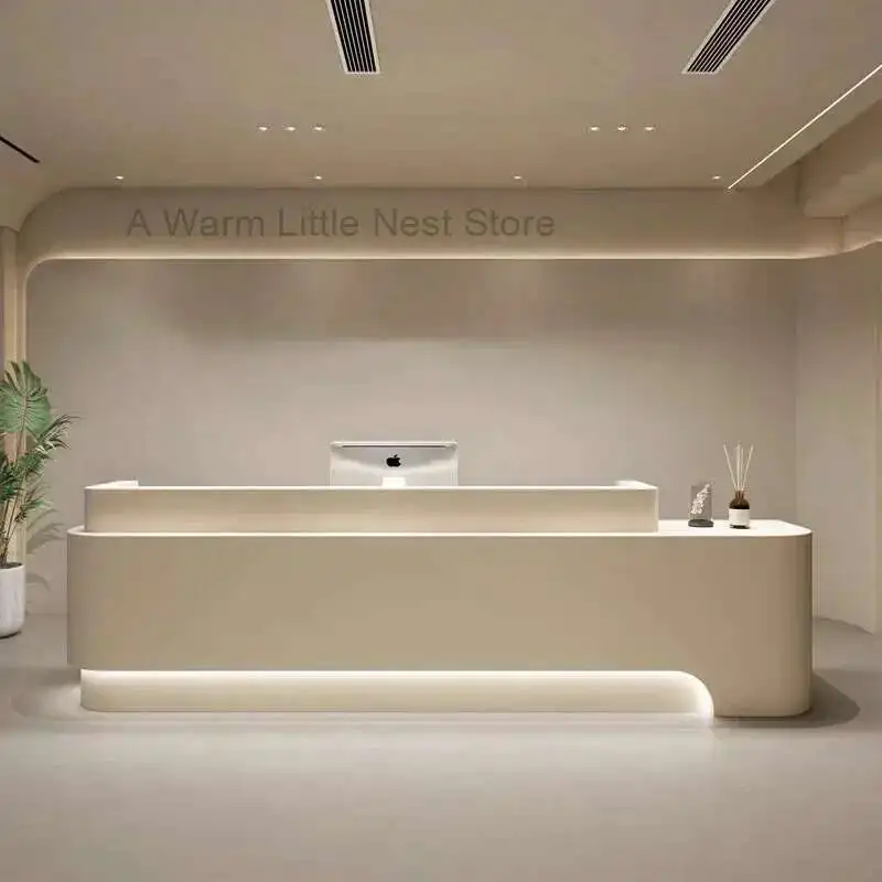 

Checkout Beauty Salon Reception Desks Counter Podium Front Desk Spa Luxury Escritorios De Oficina Modernos Shop Furniture
