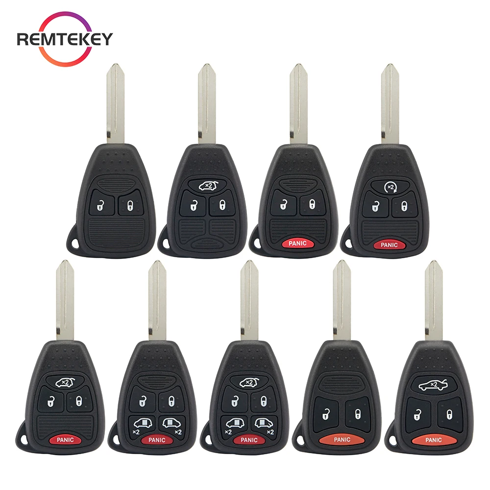 REMTEKEY Remote Car Key Shell Case Fob 2/3/4/5/6 Button for Chrysler Pacifica Aspen 300 Dodge RAM Caravan Jeep Commander Grand