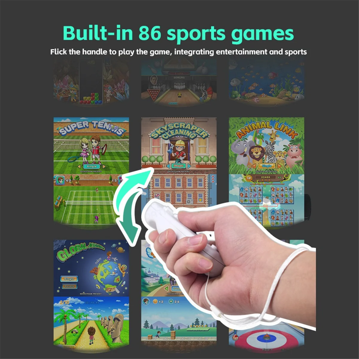 RISEN Y2 FIT 2.4G Wireless Game Controller Retro Game 4K Classic Motion Sensing Game Console Video Game Built in 1000 Games