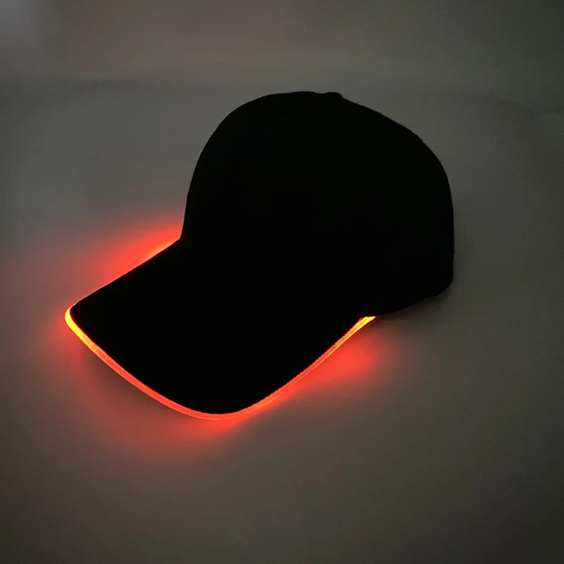 Fluor zierende LED Glasfaser Hut Neon leuchtende Baseball mütze Tanz Bar Party liefert HipHop Rap Hut Club Requisiten Kostüm – Detail 6