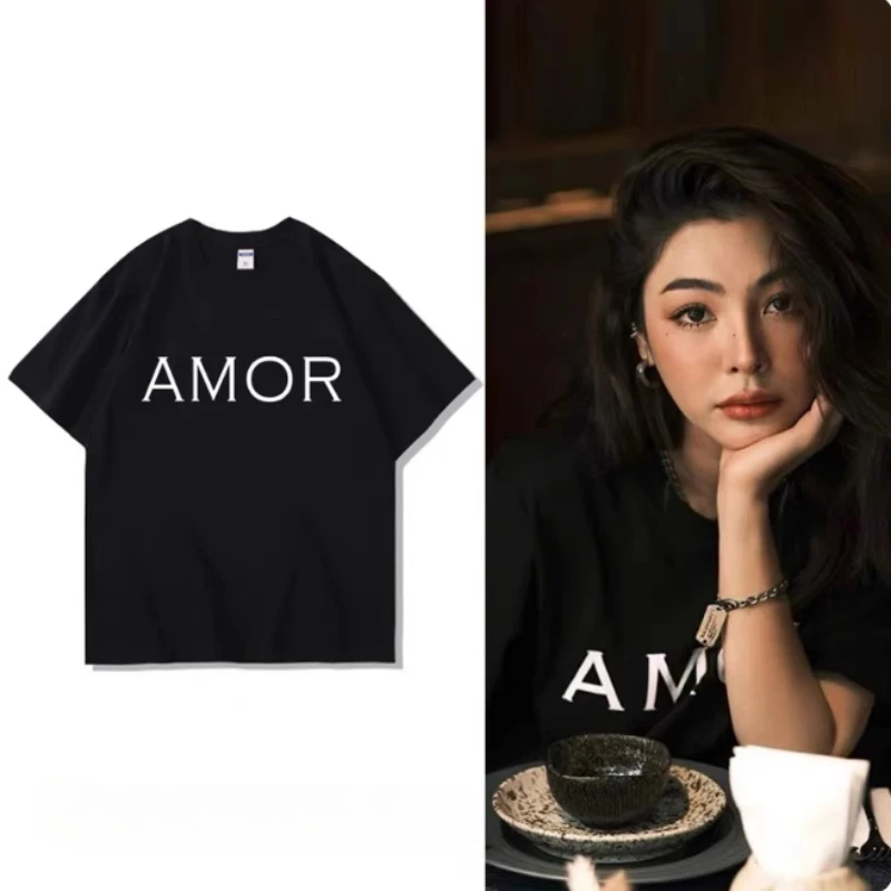 

Пустая футболка с надписью FayeYoko Faye Malisorn, летняя футболка с короткими рукавами и принтом из чистого хлопка, повседневный топ большого размера