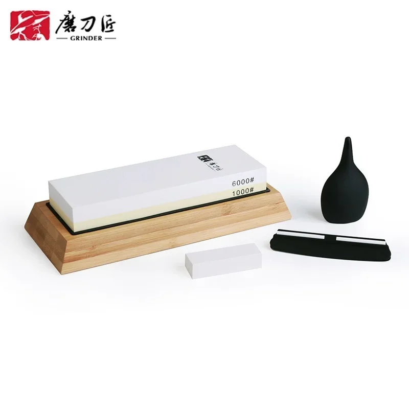 4pcs TAIDEA Sharpening stone set Grit 1000/6000# Professional Whetstone Knife Sharpener Anglr guide Bamboo base TG2015