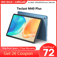 Teclast M40 Plus tablet, 10.1 inch, Android 12 OS, 8GB RAM, ROM 128GB, 1920x1200, MT8183 CPU, 8 core, Mali G72 GPU, 7000mAh, support Parental Control, GPS, type C, miniature SD card slot