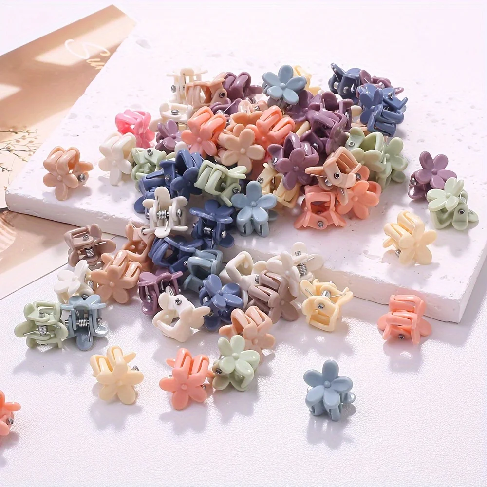 30 قطعة من قابض الشعر اللطيف، قابض شعر صغير صغير للفتيات على شكل زهرة موران، مشبك شعر ملون، إكسسوارات للشعر