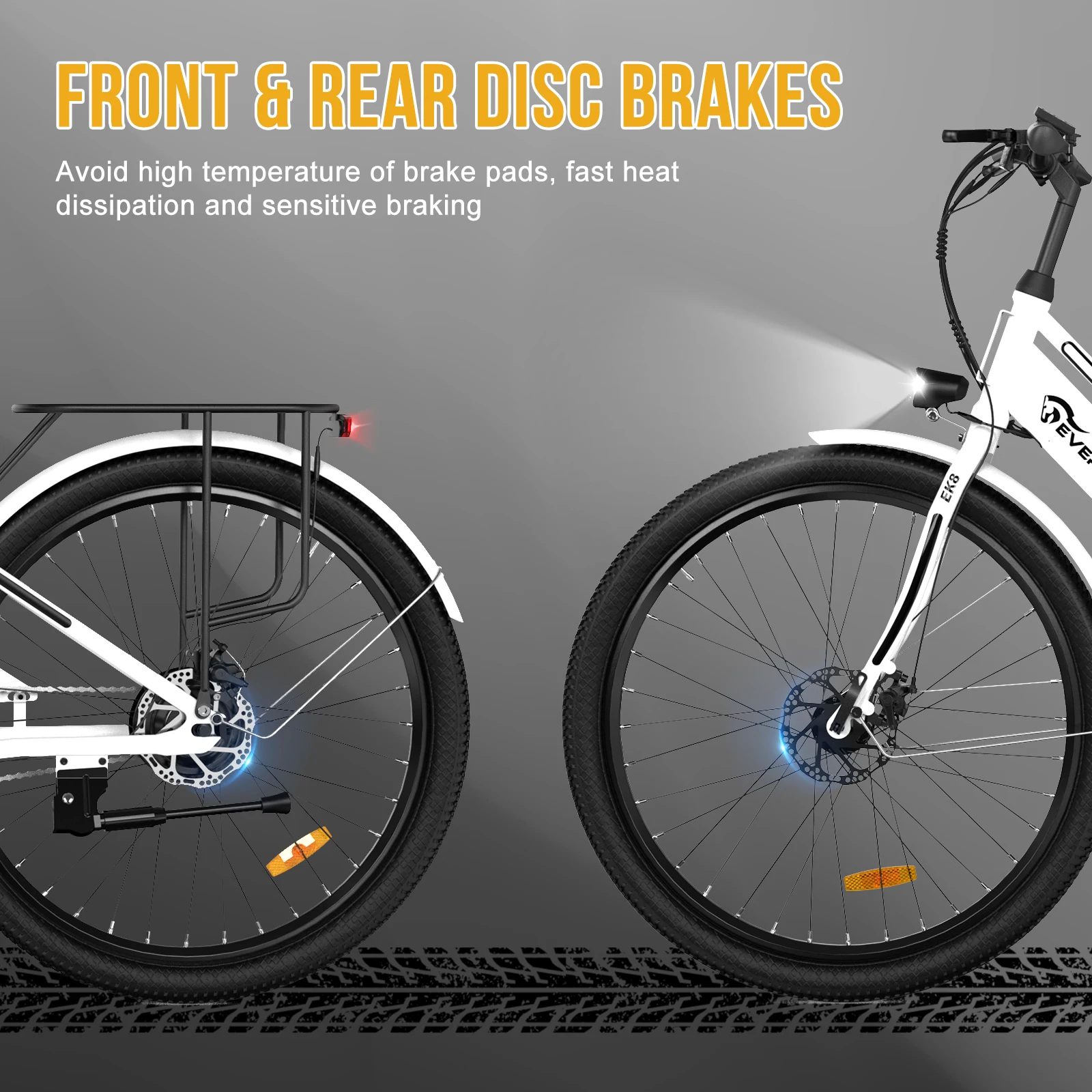 دراجة كهربائية للكبار من Evercross tech ek 8s ، قارب إلكتروني 26 مع محرك w ، بطارية 36v 12ah ، سرعة قصوى 25 كم/ساعة ، شحن أقصى #6