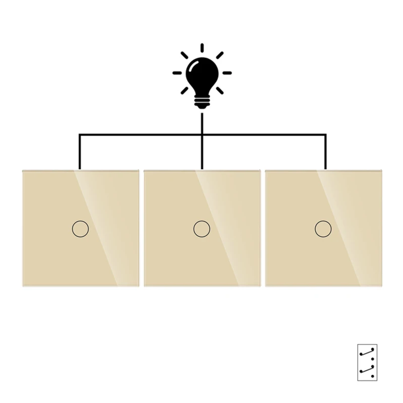 Imagem -06 - Bingoelec Gang Vias Interruptor da Escada Pcs ue Rússia Multi-controle de Luz Interruptores de Toque com Painel de Vidro Cristal Melhoria da Casa