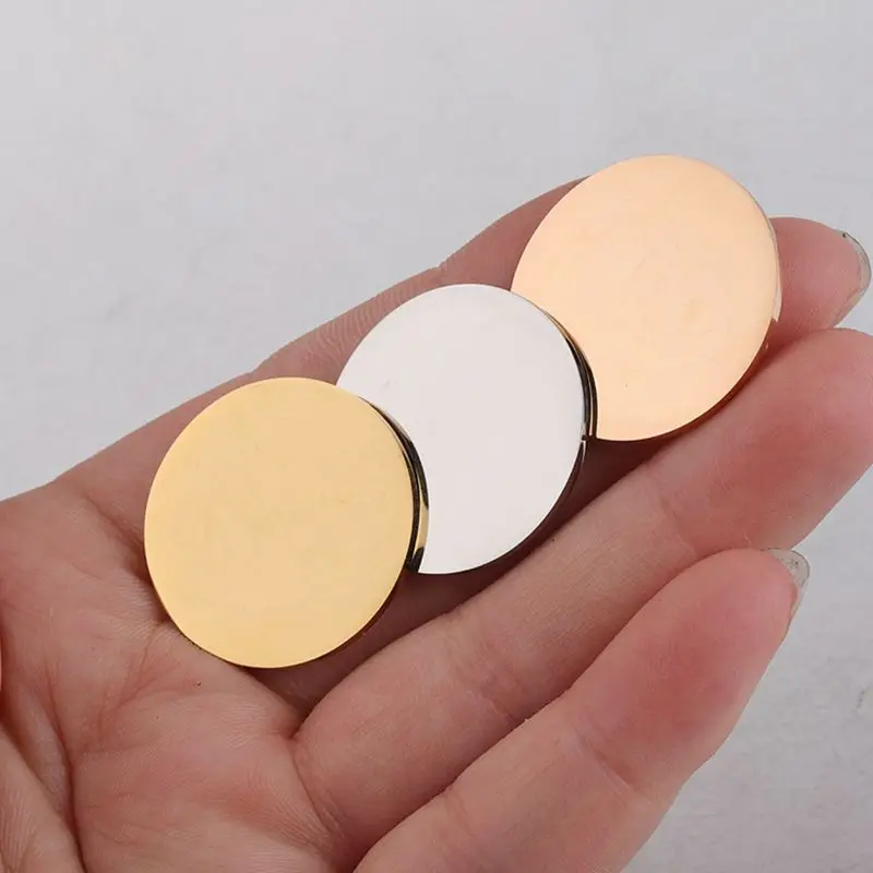 20pcs 1.5mm Thickness 20/25/30/35/40mm Mirror Polished Stainless Steel No Hole Round Disc Can Engraved Private Logo