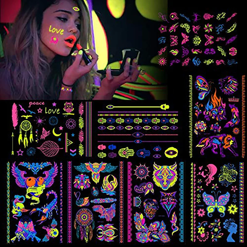 

A4 Blank Adults Kids Glow in Dark Inkjet Temporary Tattoos Transfer Paper Luminous Fake Tattoos Stickers Party DIY Supplies