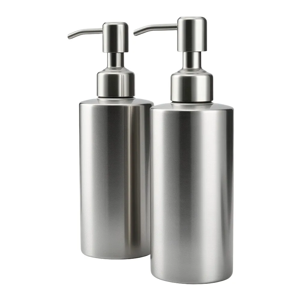 Rust Stainless Steel Soap Dispenser 2 Pack 350 ml per Bottle for Bathroom Counter Storage and Daily Hand Soap Use