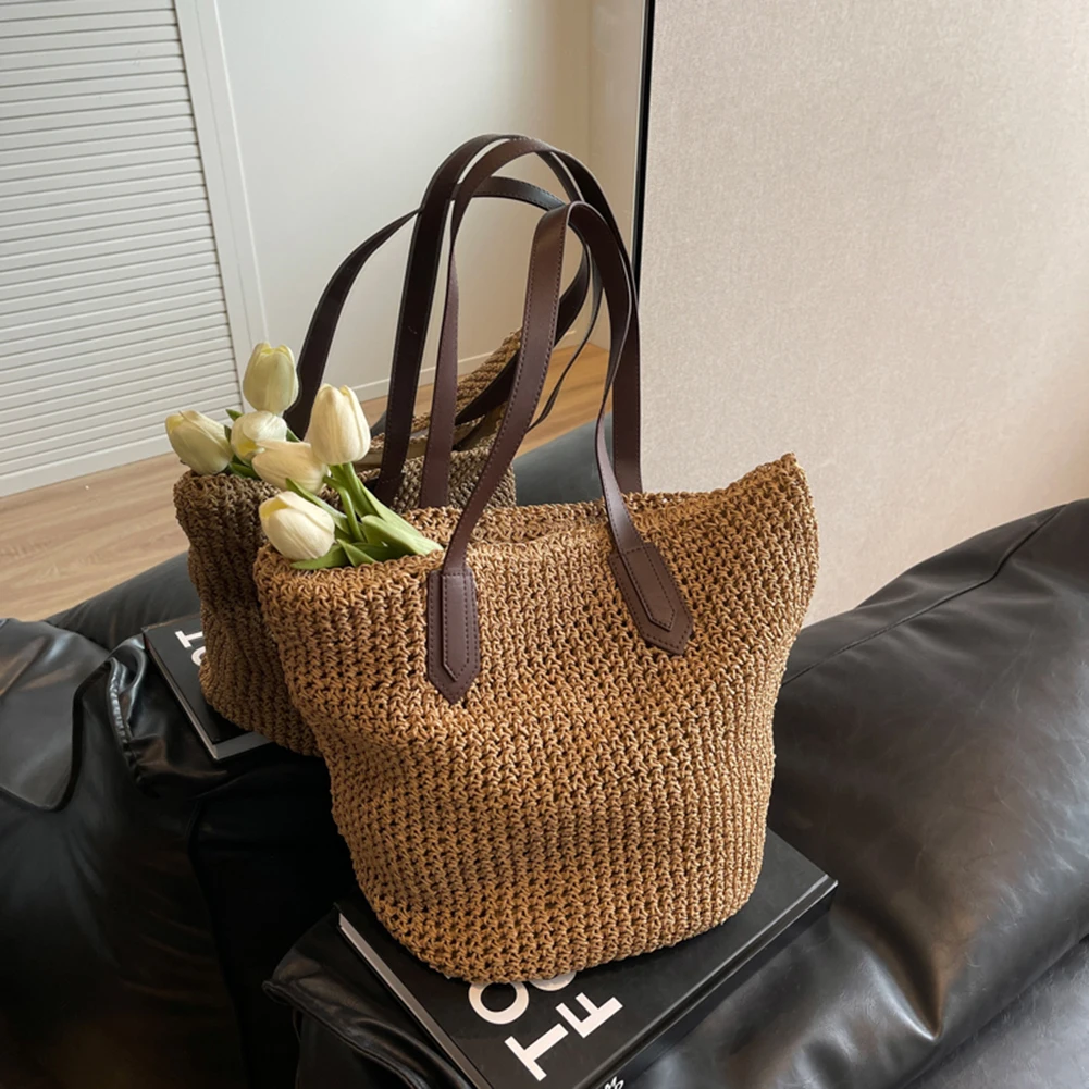 

Women Shouder Bag Bohemian Straw Underarm Bag Summer Beach Woven Armpit Bag Large Casual Crochet Tote Bag Shopping Bags