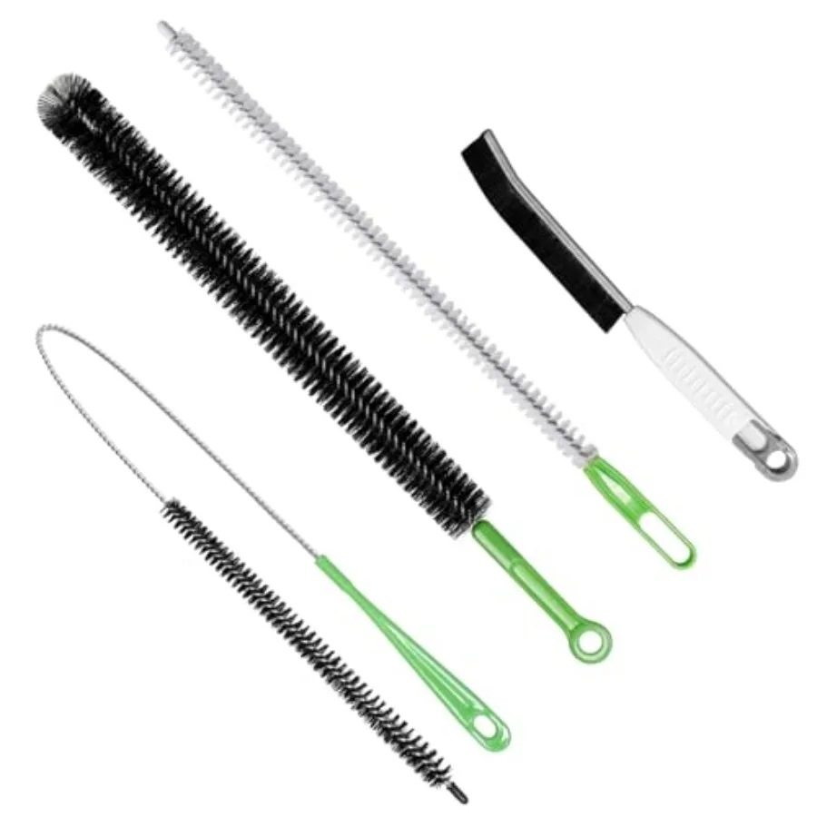 4pcs Flexible Cleaning Brush Set for Dryer Vents, Fridge Coils, HVAC Systems and Tight Spaces Multi-Use Lint and Dust Remover w
