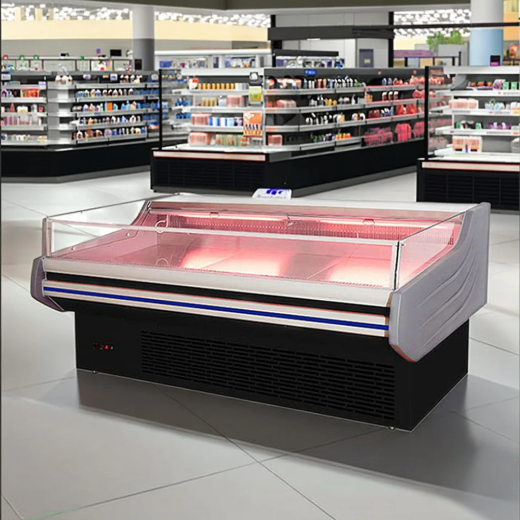 Newly Type Butcher Meat Shop Meat Display Refrigerator Equipment Fresh Fish Chiller Showcase