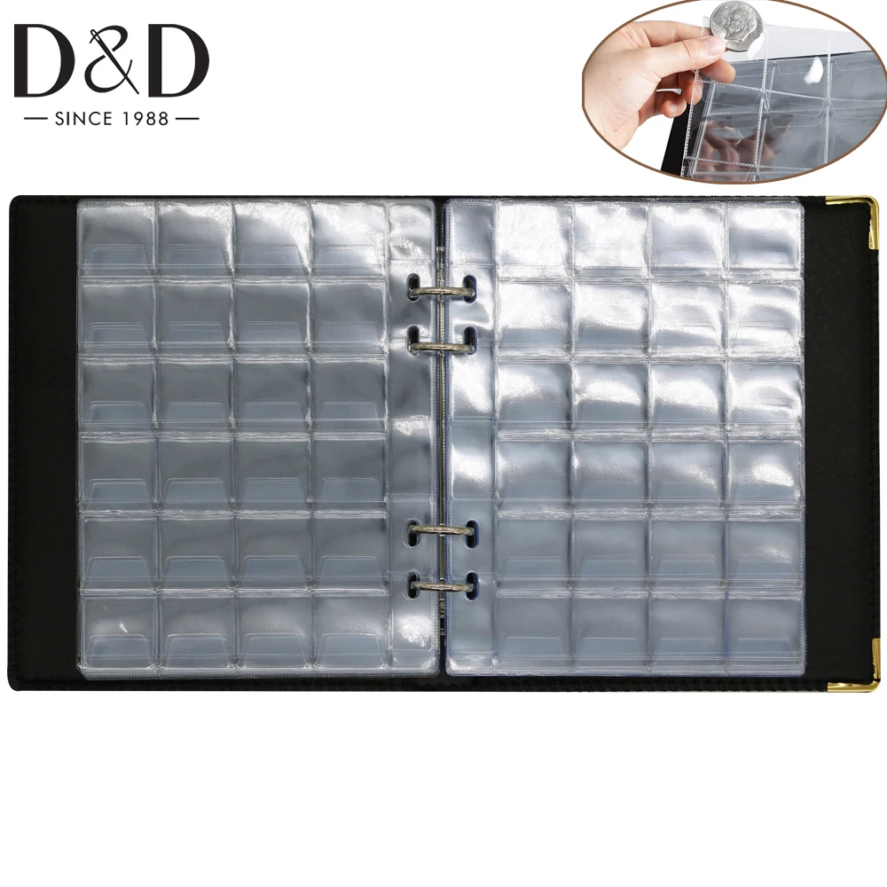 D&D 480 Pockets Coin Collection Holder Book Album for Collectors Storage Box Case Supplies for 20/25/27/30/38mm