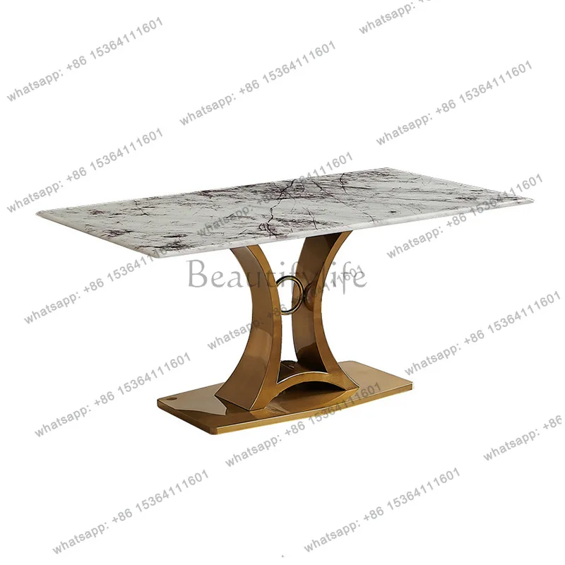 

Simple Party Dining Tables Rectangle Living Room Homestay Modern Dining Tables Restaurant Metal Furniture Обеден Стол