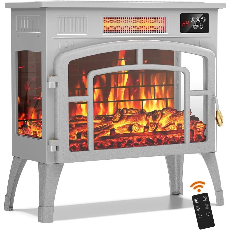 

Electric Fireplace Heater 23 w/Remote 3D Flame Effects 750/1500W Electric Heater Fireplace w/Timer Overheat Protection Energy S