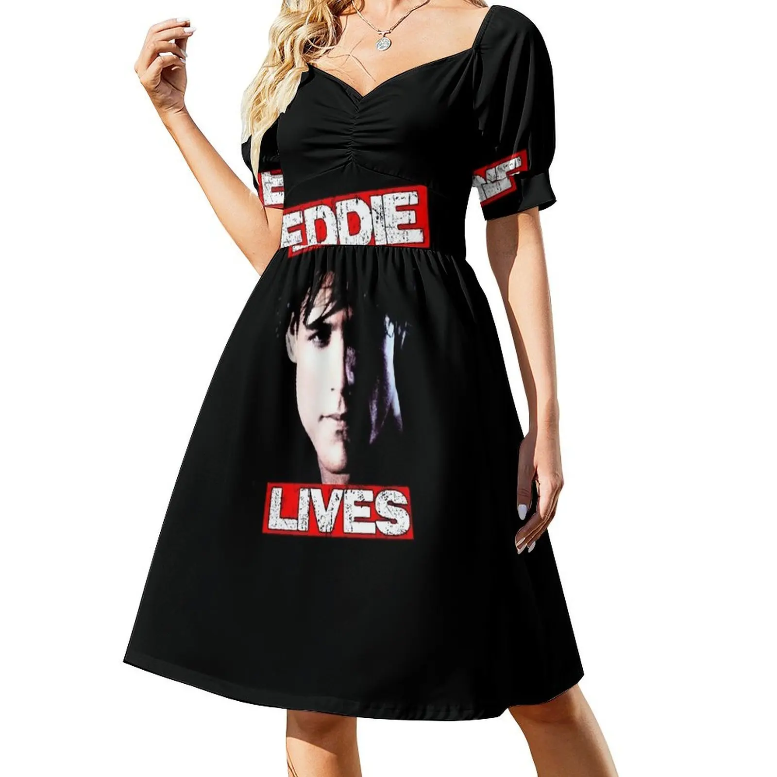 Eddie Lives Eddie and Movie The Cruisers Michael paraa Eddie Wilson Short-Sleeved Dress Elegant gown womans clothing