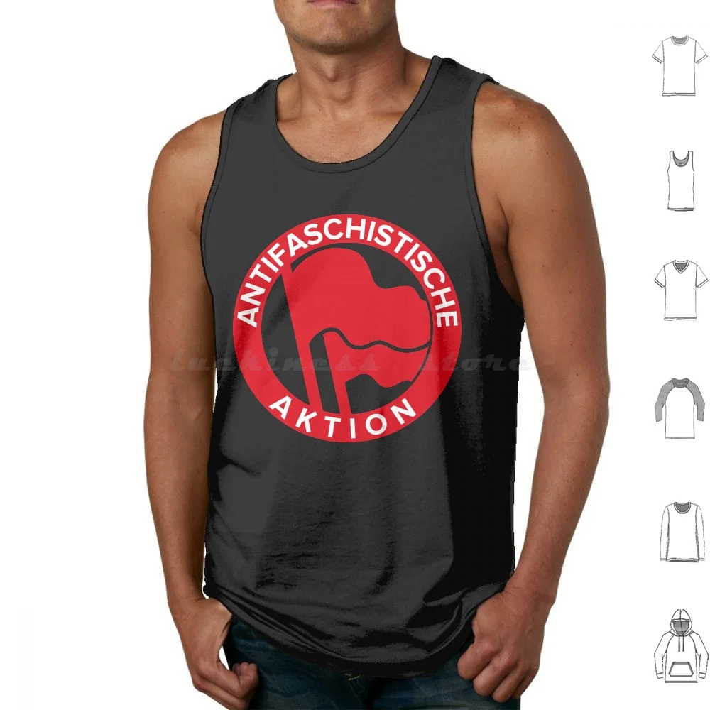 Antifa Tank Tops Vest Sleeveless Anti Antifa Anarchist Anarchism Marxist Marxism Marxism Leninism Marxist Leninist Maoism