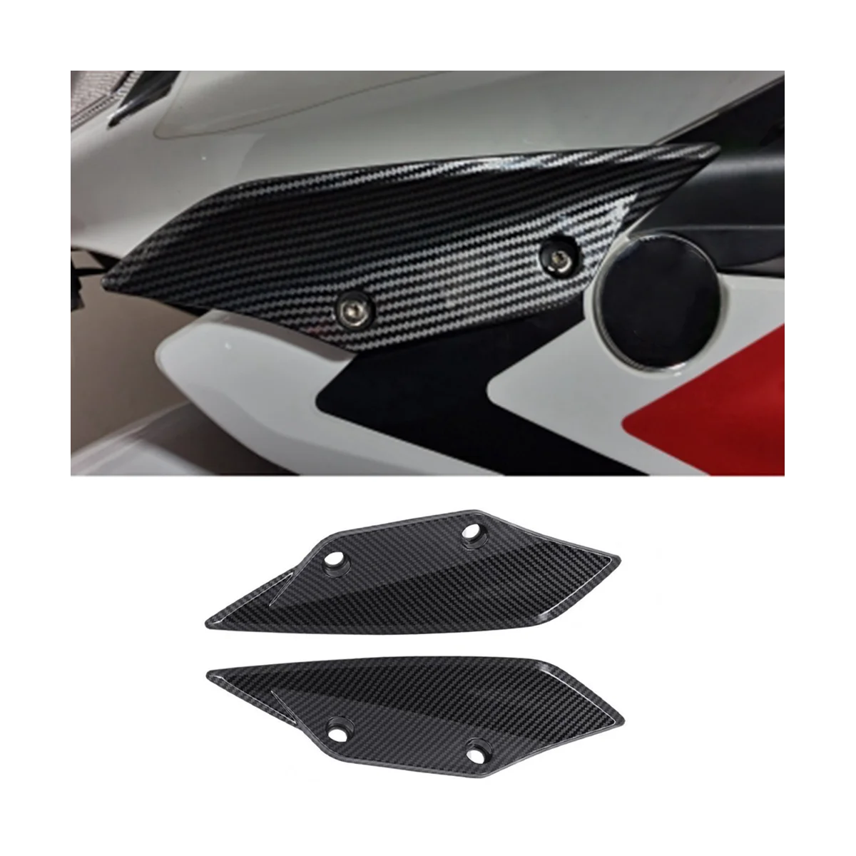 Cubierta de Panel de carenado delantero para motocicleta, alerones aerodinámicos de carbono para BMW S1000RR 2009 - 2014