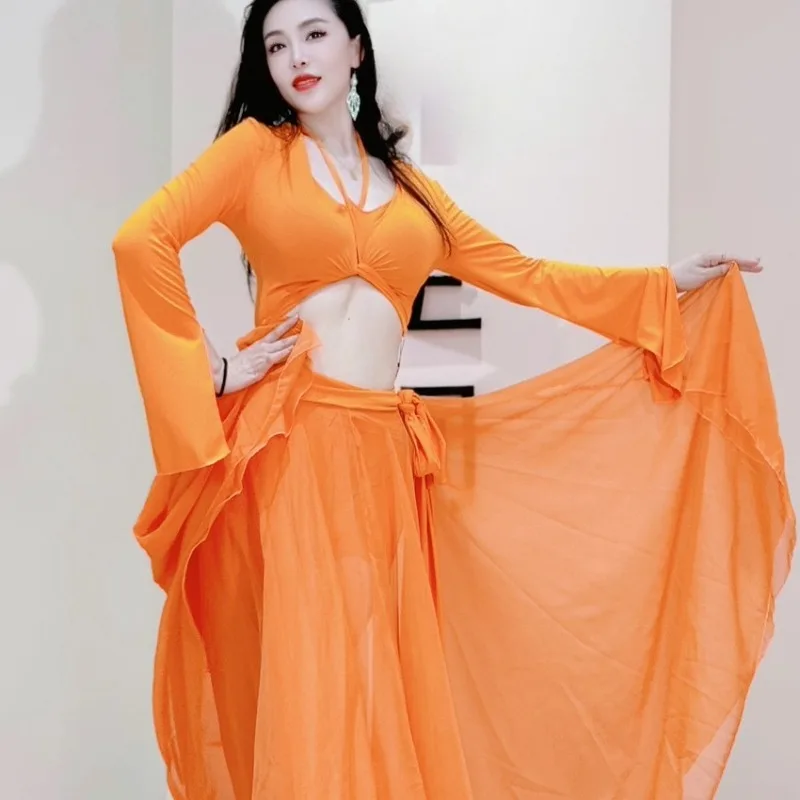 Kostium do tańca brzucha Swegal na zamówienie, strój do ćwiczeń, kostium do tańca orientalnego, imitacja jedwabiu 1300 stopni, duża spódnica z szerokim zamachem.