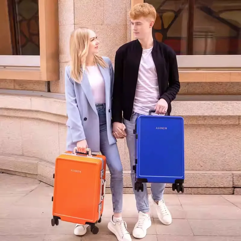 Valise de voyage à roue universelle silencieuse avec cadre en aluminium, bagage femelle 24 en effet, cabine de voyage avec mot de passe, homme 26 en effet, 20 en effet