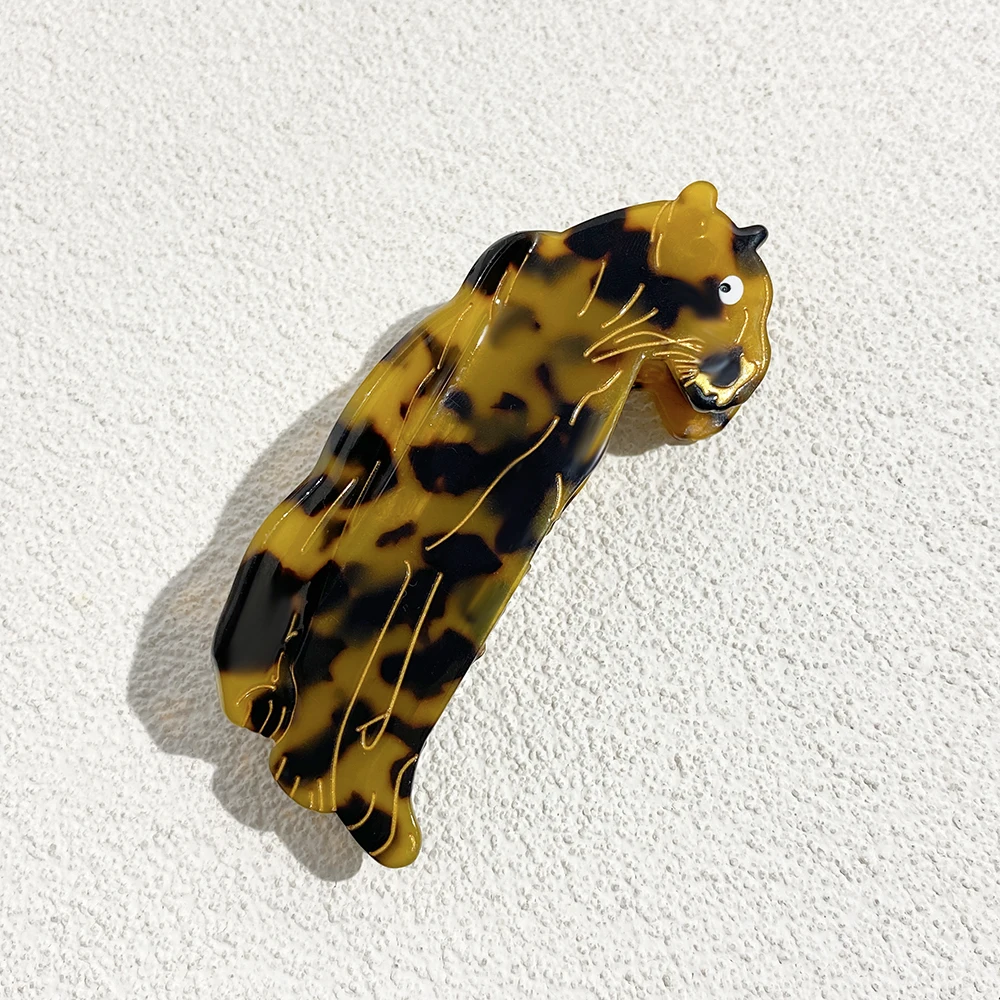 AENSOA Nischendesign Leopardenmuster Tiger Grab Cartoon Haarnadel Frauen Persönlichkeit Wildtier Essigsäure Clip Hinterkopf Hai Clip – Detail 7