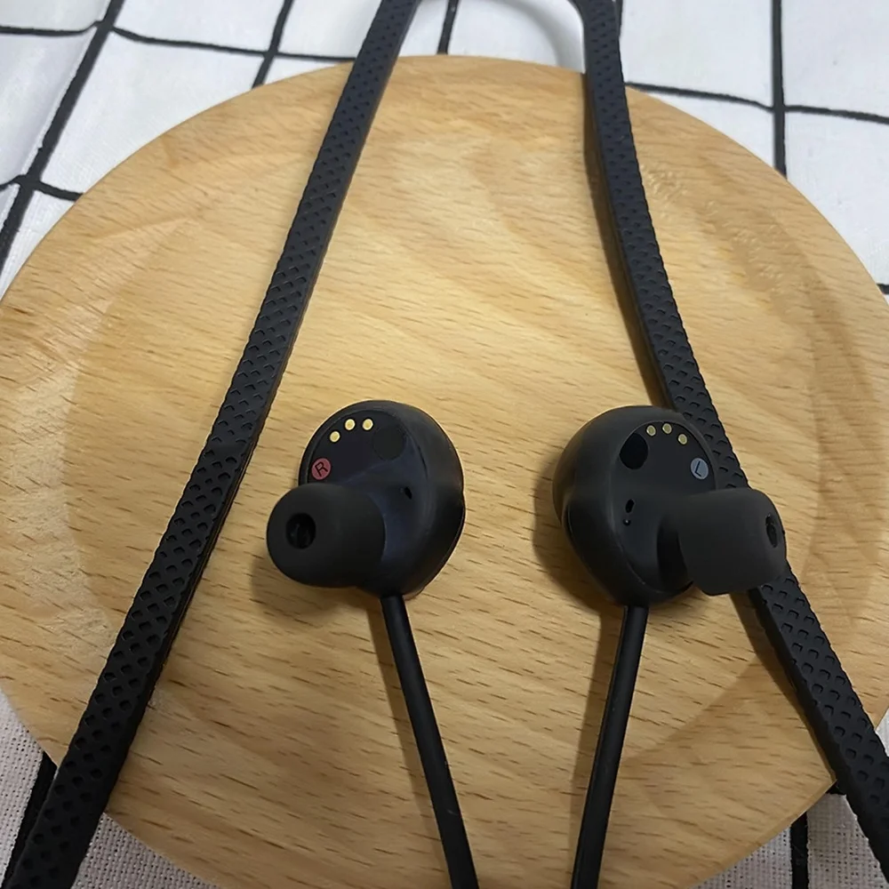 Voor Sony WF-1000Xm4 hoofdtelefoon nekkoord snoer, sport anti-verloren siliconen hoofdtelefoonsnoer houder kabel (zwart)