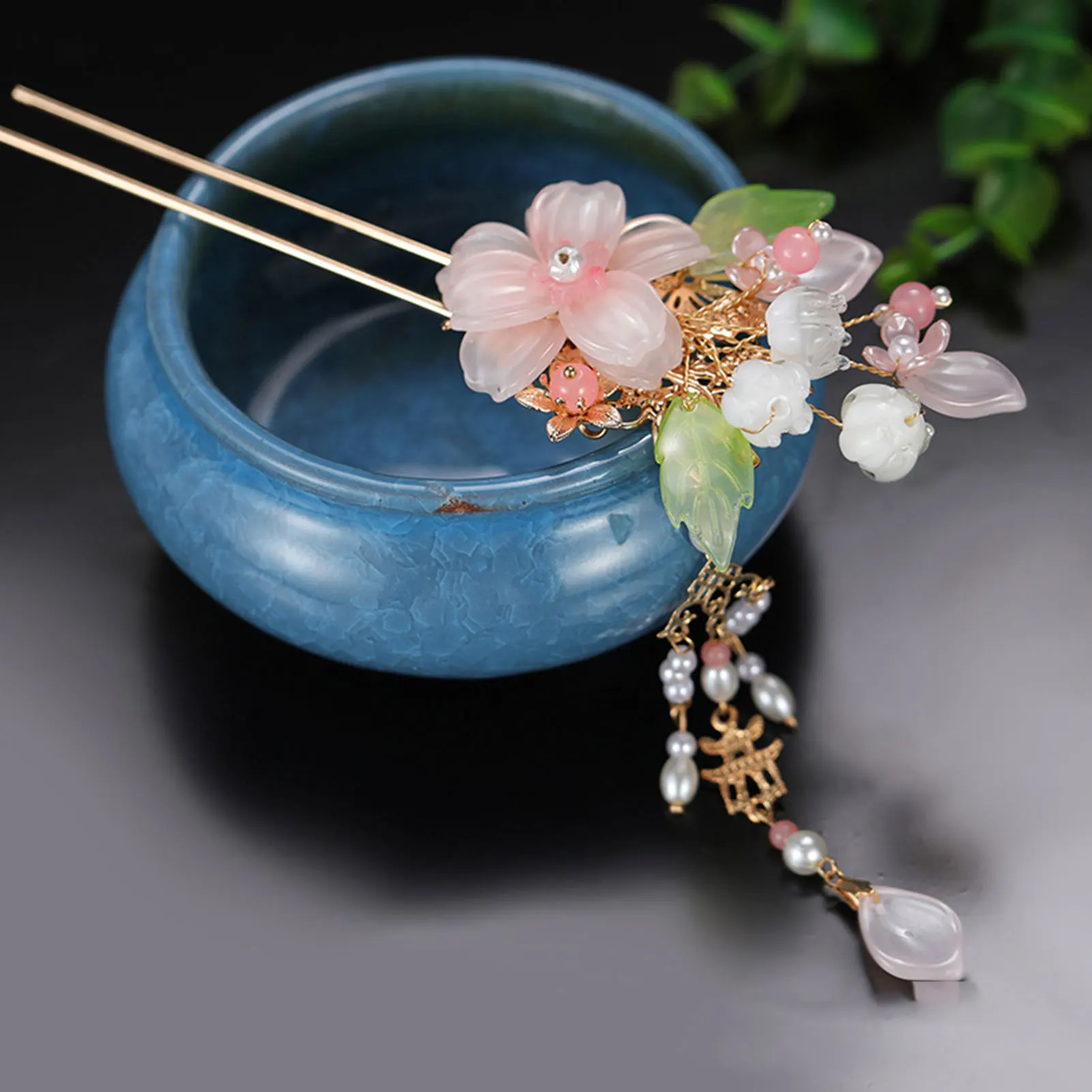 Women U-Shape Hairpin with Pearls Anti-slip Stable Grip Wedding Bridal Headdress for Festival Wedding Party Head Decor