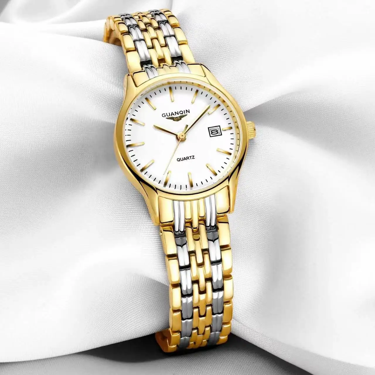 

GuanQin 90087 Fashion Ladies Waterproof 50M Quartz Watches Stainless Steel Women Wristwatches