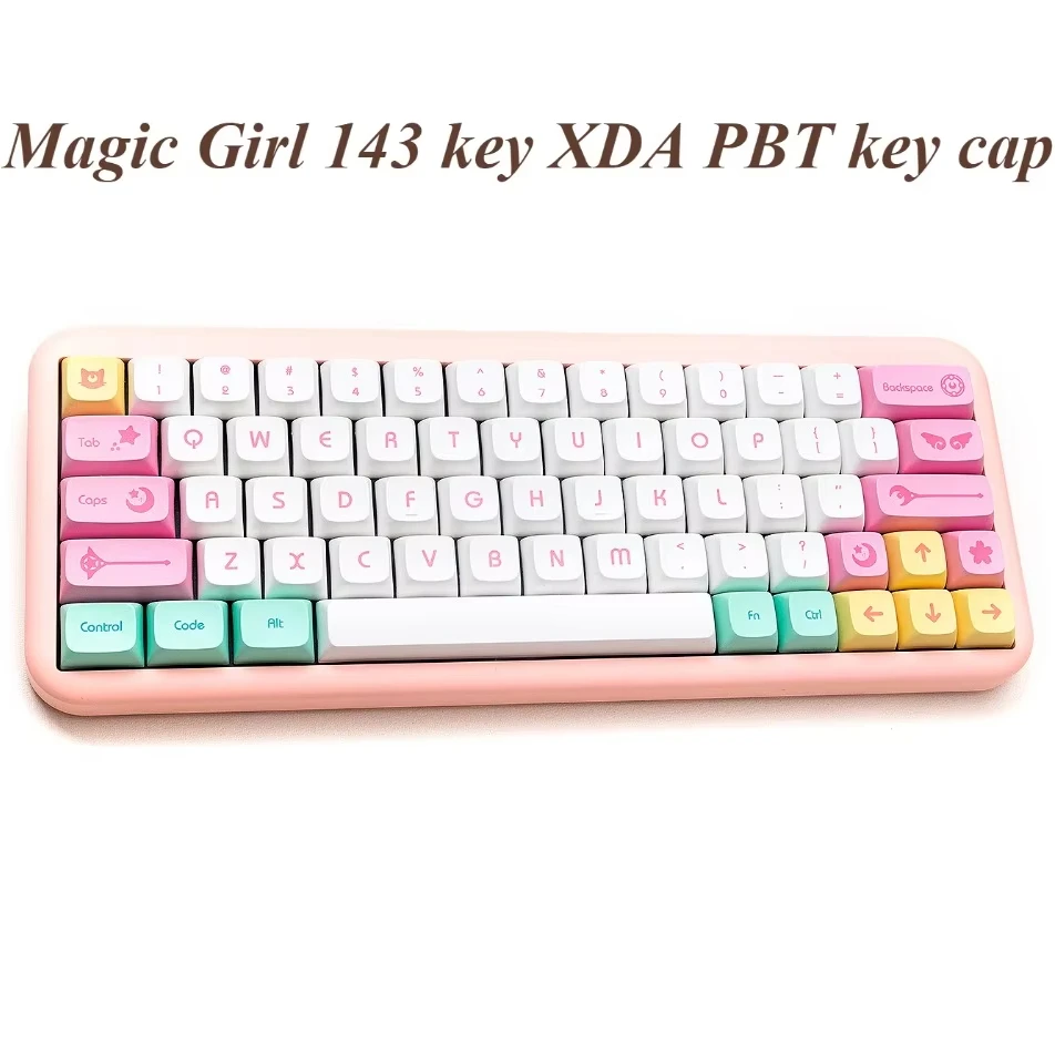 

143 Keys PBT Personalised Design, Magical Girl Keycaps XDA for Mini Mechanical Keyboards / Tablet Gaming Keyboards