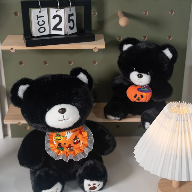 Funny Cartoon pumpkin Little Bear Plush Doll Cute Stuffed Animals Soft Anime Color Bears Soft Kids Toys for Halloween Home Decor