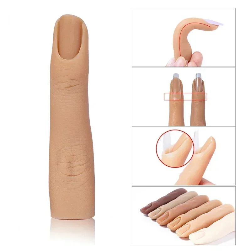 1 pçs modelo de prática de manicure treinamento da arte do prego mão dedo falso dicas de unhas naturais diy exibição de unhas silicone dedo dropshipping