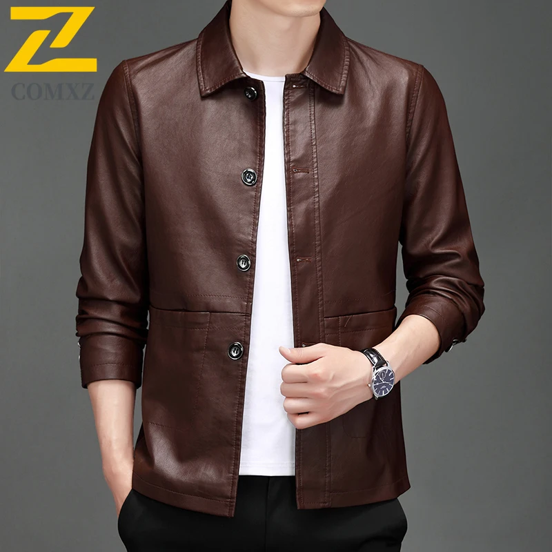 

Trendy Men Jacket 2025 Casual Windproof Outdoor Travel Leather Motorcycle Coat Work Windproof Vintage Anti-Wrinkle Riding Coats