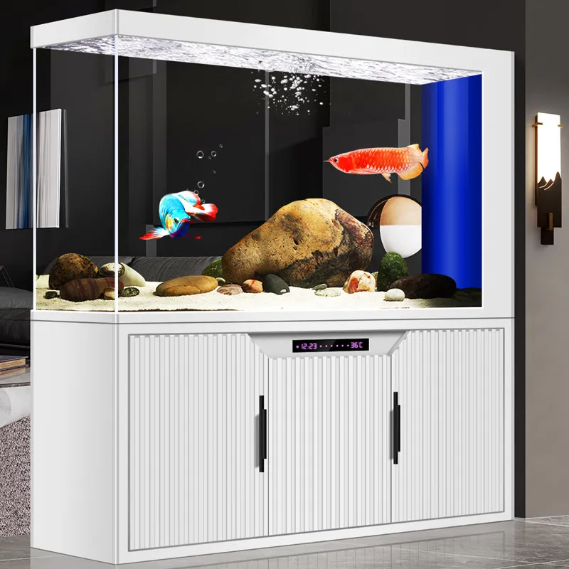 YJQ ultra-white glass fish tank, medium and large intelligent no-change aquarium box in living room, household partition screen