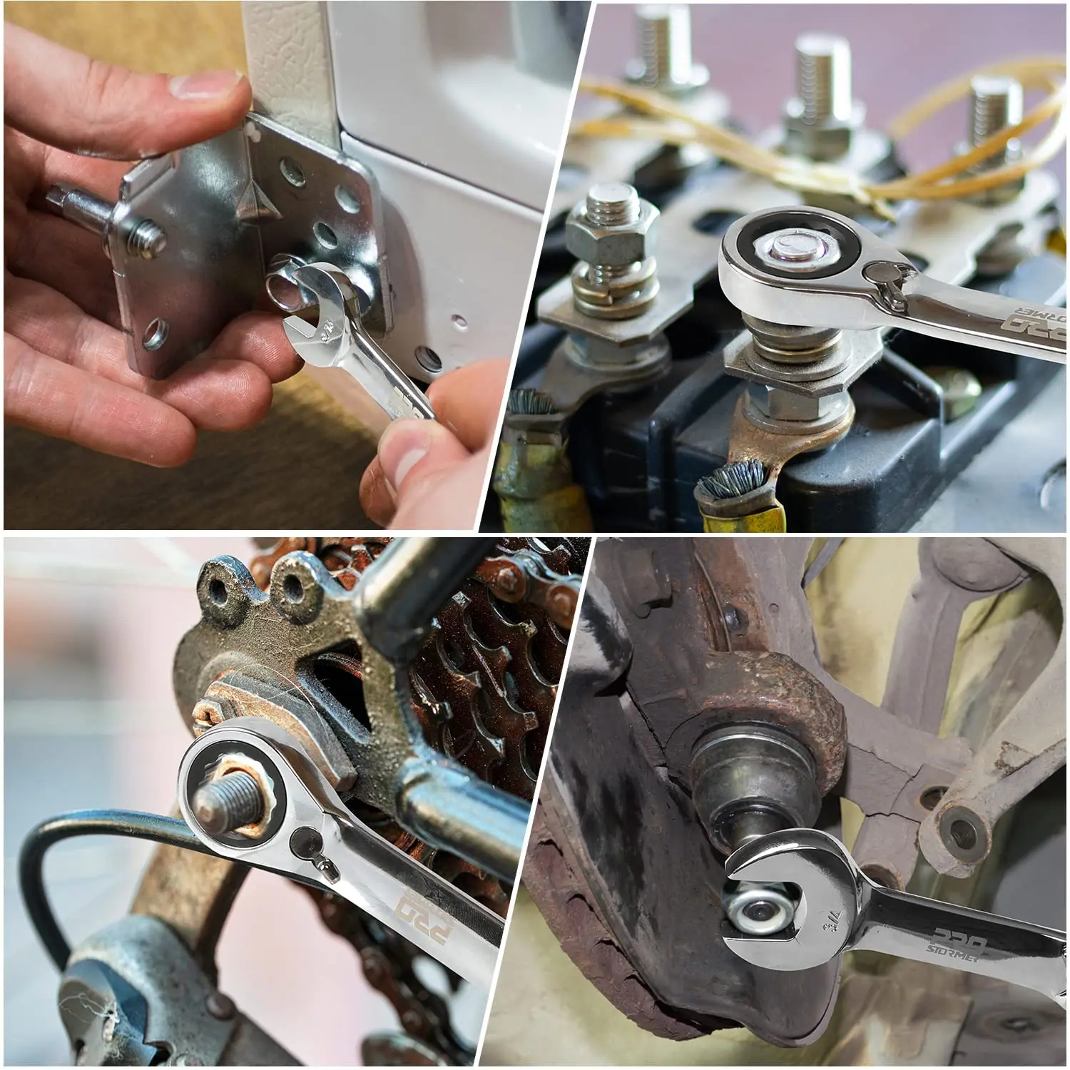 Stubby Reversible Ratcheting ชุดประแจมือ10ชิ้น5/16 "To 3/4" S.A.E 72-กล่องใส่ฟันปลอม End และเปิดประแจ PROSTORMER