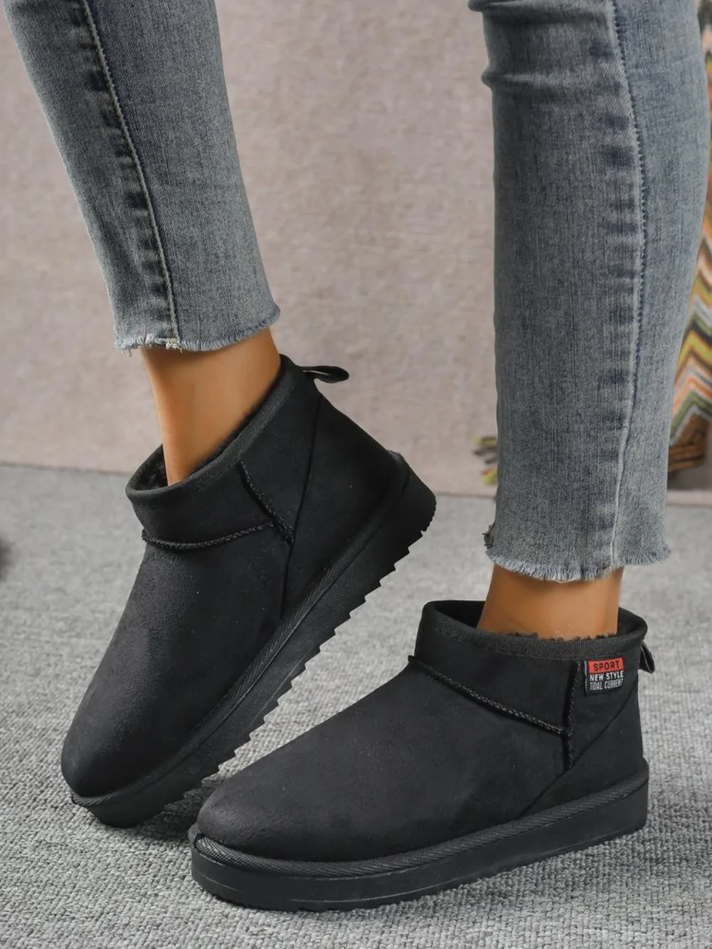 Winter Rundkopf Sexy Bequeme Warme Lässige Wanderstiefel Modische Neue Wildleder Dicksohlige Übergrößen Schneestiefel für Damen – Detail 11