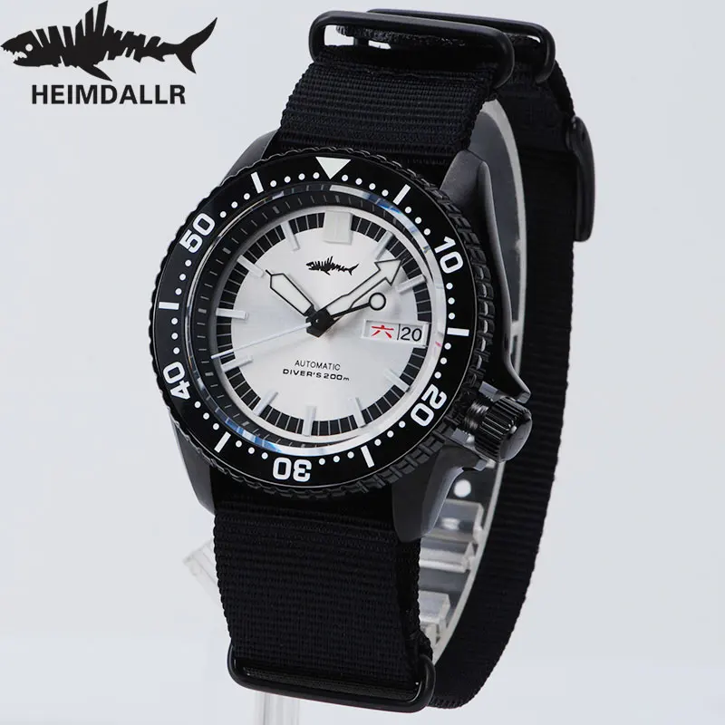 HEIMDALLR SKX007 Mens Mechanical Diver Watch PVD Plated Case 20Bar Waterproof Sapphire BGW-9 Luminous Japan NH36 Automatic Watch