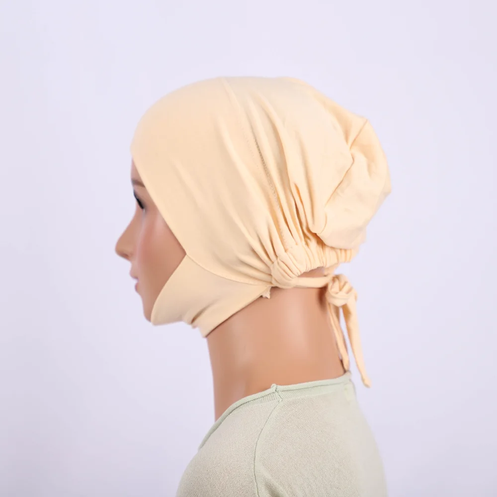 RIMAIRE Pure Color Muslim Fashionable Hijab Elastic and Smooth Inner Hijabs for Women Milk Fiber Silk Turban Headscarf