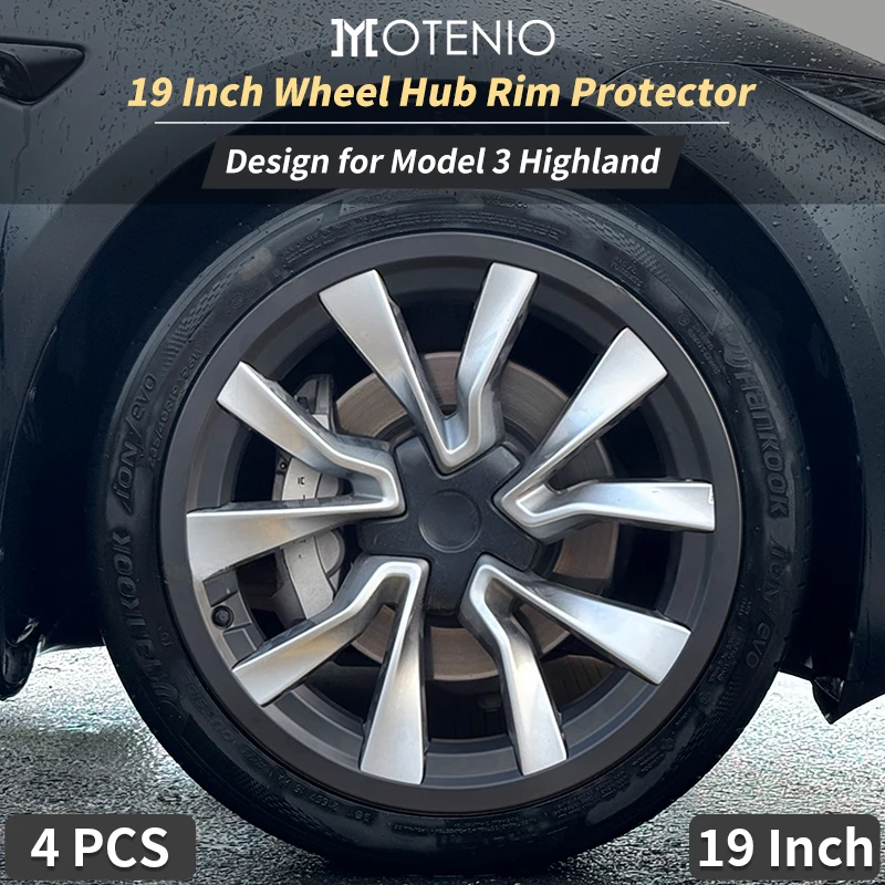 

4PCS for Model 3 Highland 2023-present 19 Inch Wheel Hub Protection Patch Protectors Wheel Guard Cover Accessorie ABS Rim Cover