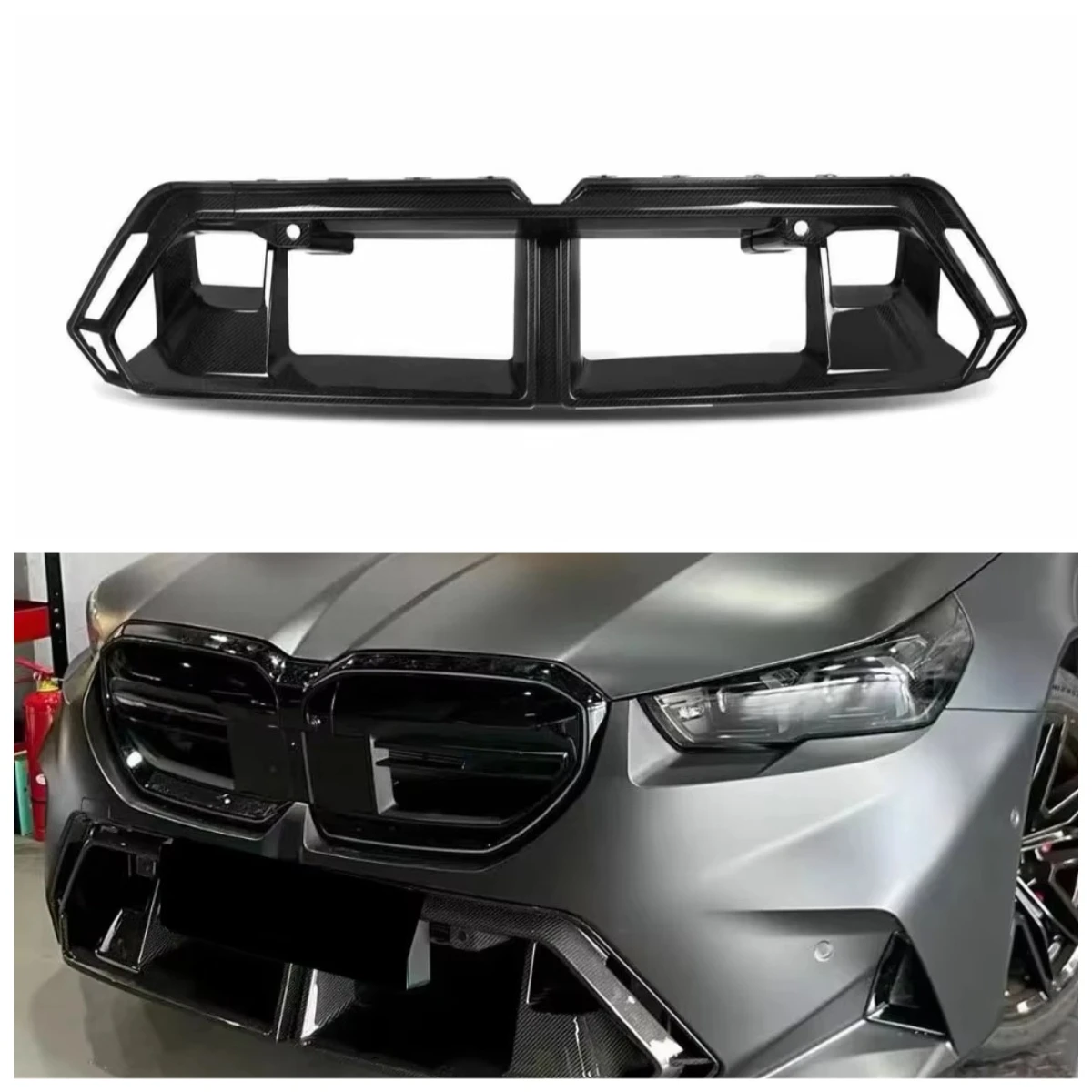 G90 G99 M5 Dry Carbon Front Bumper Bolt-On with Fog Light Cut-Outs New OEM Style Dry Carbon Bumper Kit