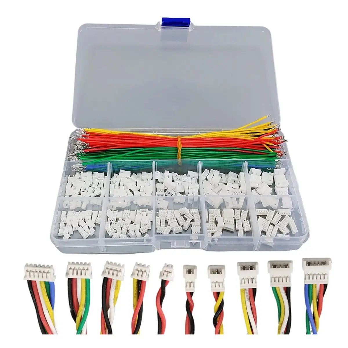 ABIU Jst 1.25mm Pitch Extension Cable Male Female Connector 2/3/4/5/6 Pin Housing Adapter with Pre Pressed Soft Silicon Wire