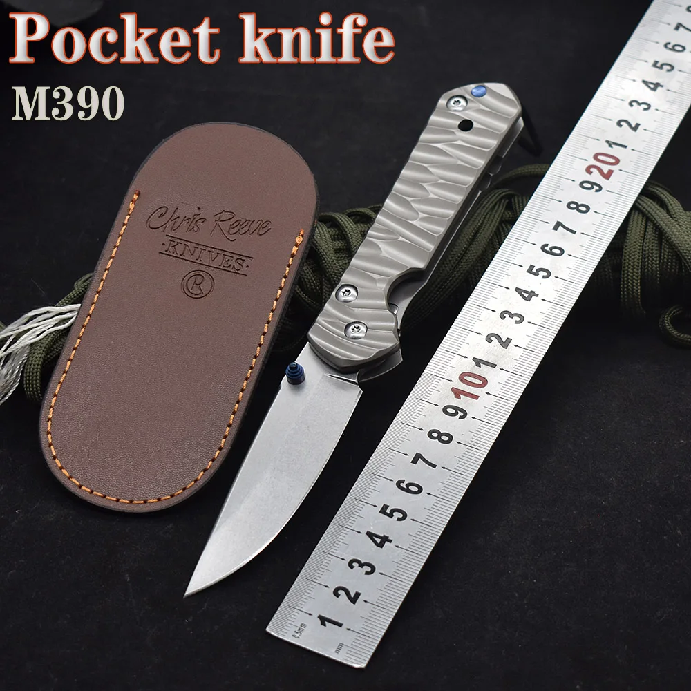 

M390 Blade Ball Bearing Stone Wash Titanium Alloy Survival Tool Outdoor Camping Knife High Hardness Sharp EDC Jackknife Sharp