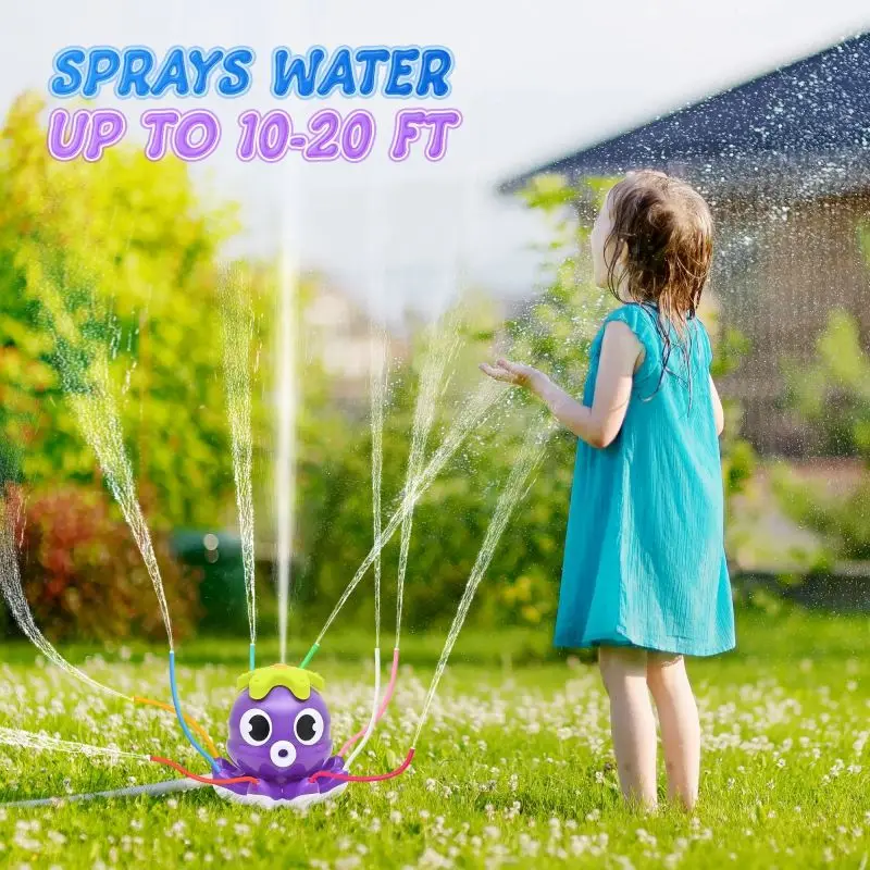 

Water Sprinkler Octopus Toys Summer Outdoor Spray Water Bathtub Game Rotating Octopus Water Toy for Kids Children Party